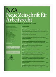 Zum Artikel "Veröffentlichung in der NZA"