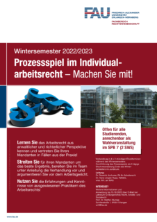 Zum Artikel "WS 2023/2024 Prozessspiel im Individualarbeitsrecht"