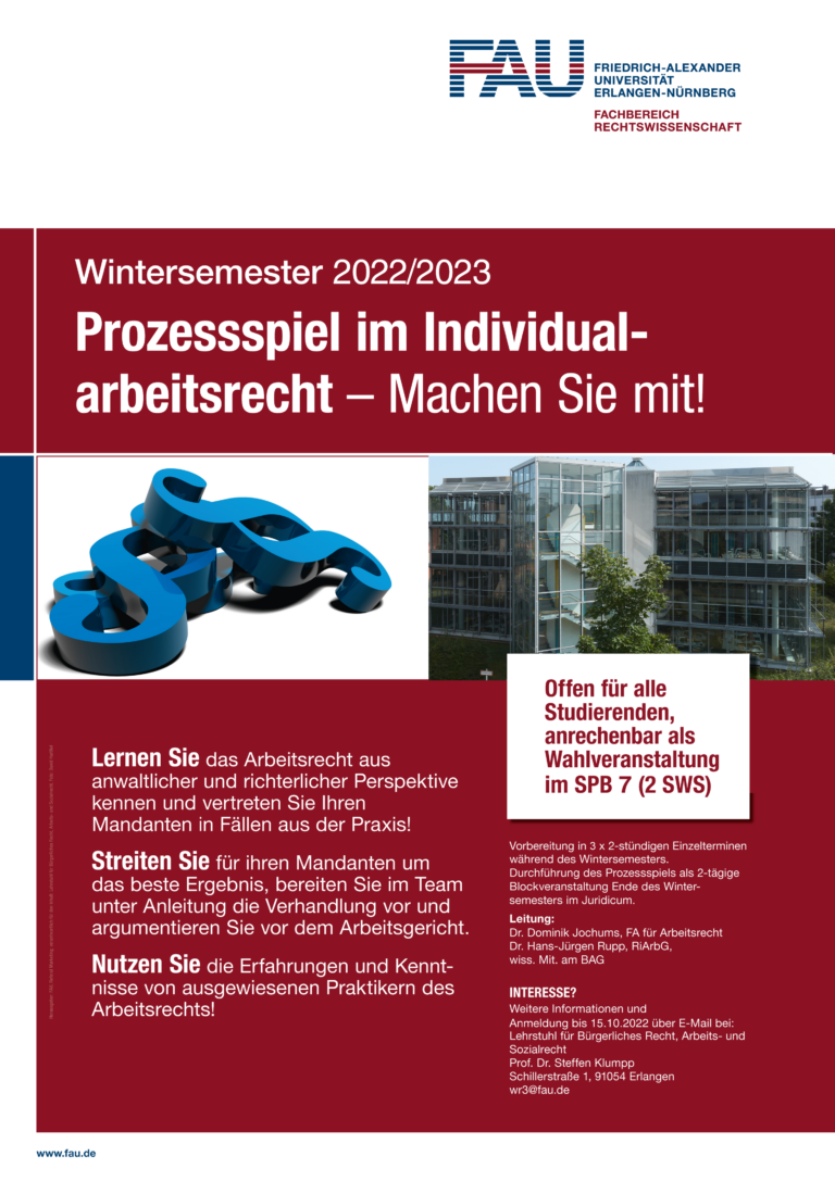 Prozessspiel im Individualarbeitsrecht WS 2023/2024